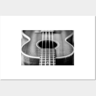 Tenor Ukulele in Black and White Posters and Art